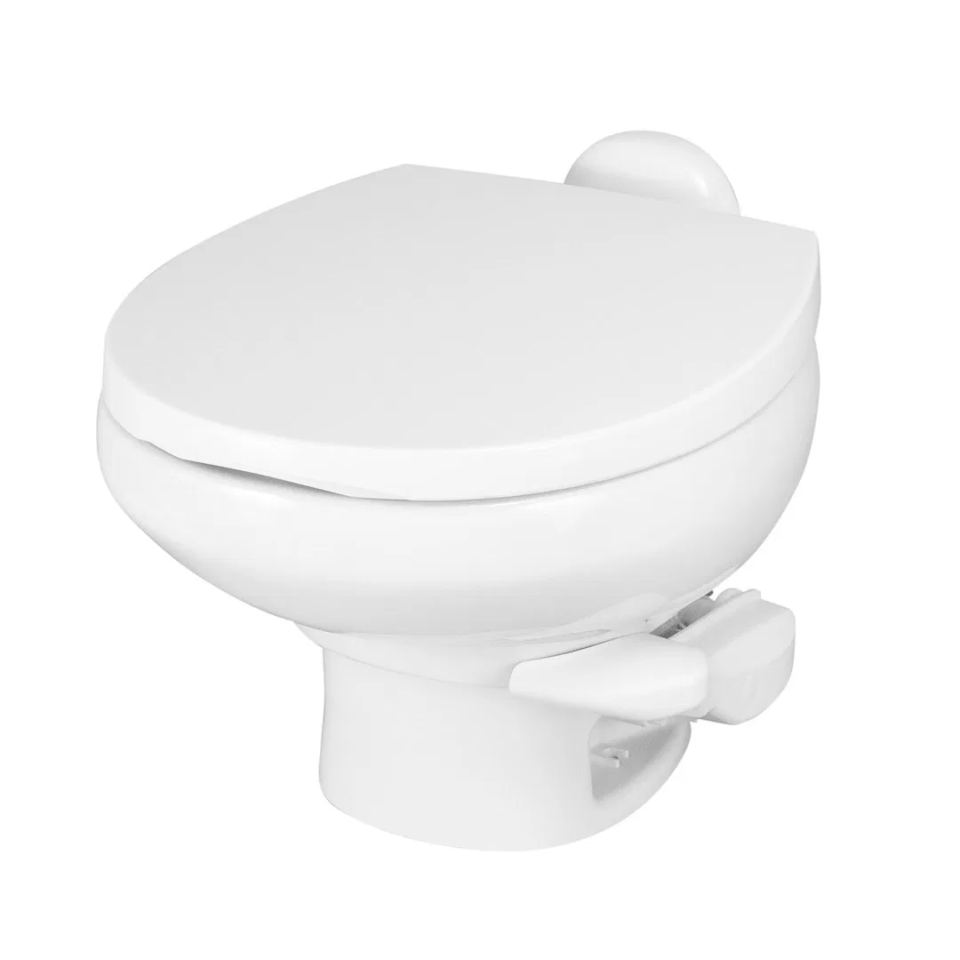 50263 – DAVE CARTER Toilet, Permanent Low Profile Round Seat With 12 Inch Seat Height Pedal Flush Control Full Bowl F...